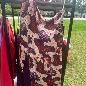 SHEIN Asymmetrical Dress in Purple and White